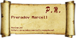 Preradov Marcell névjegykártya